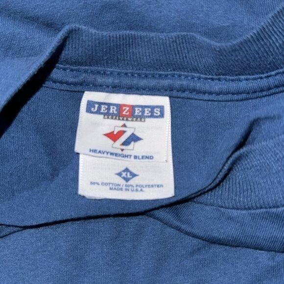 JERZEES "Show Me The Money" Las Vegas XL T-Shirt Blue Cotton/Polyester - Picture 2 of 6